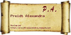 Preidt Alexandra névjegykártya